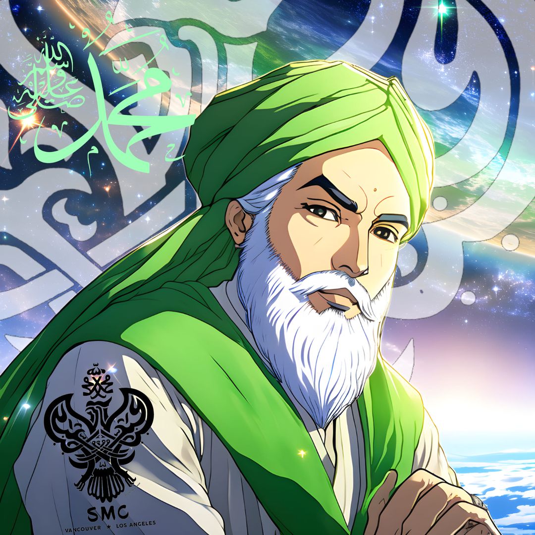 A sufi man with sky and space background