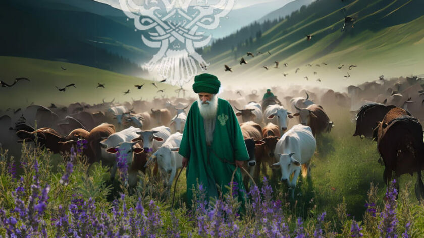 A sufi shepherd guiding his flock
