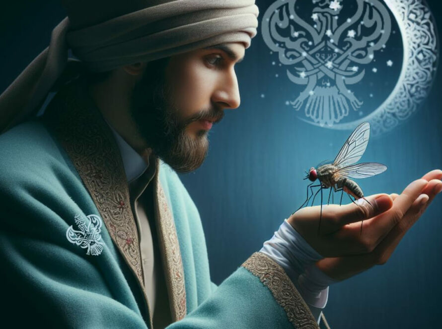 A sufi holding a mosquito