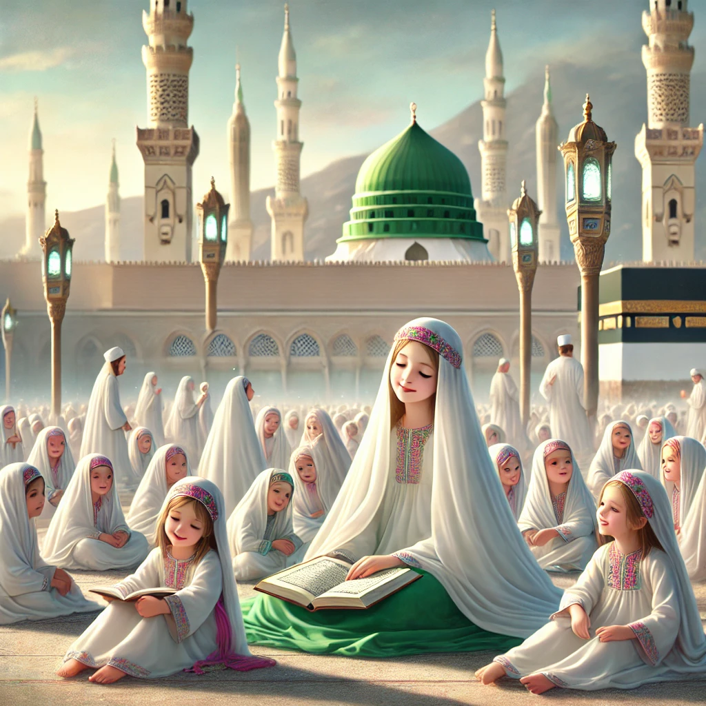 Daughters sitting in Madina