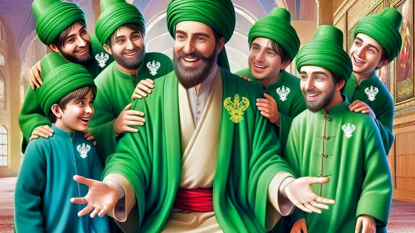An Awliya with his students - very happy and smiling