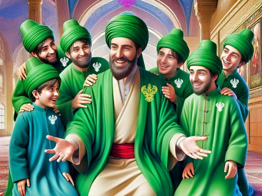 An Awliya with his students - very happy and smiling