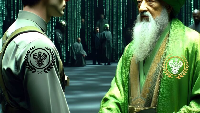 A sufi shaykh with his new student