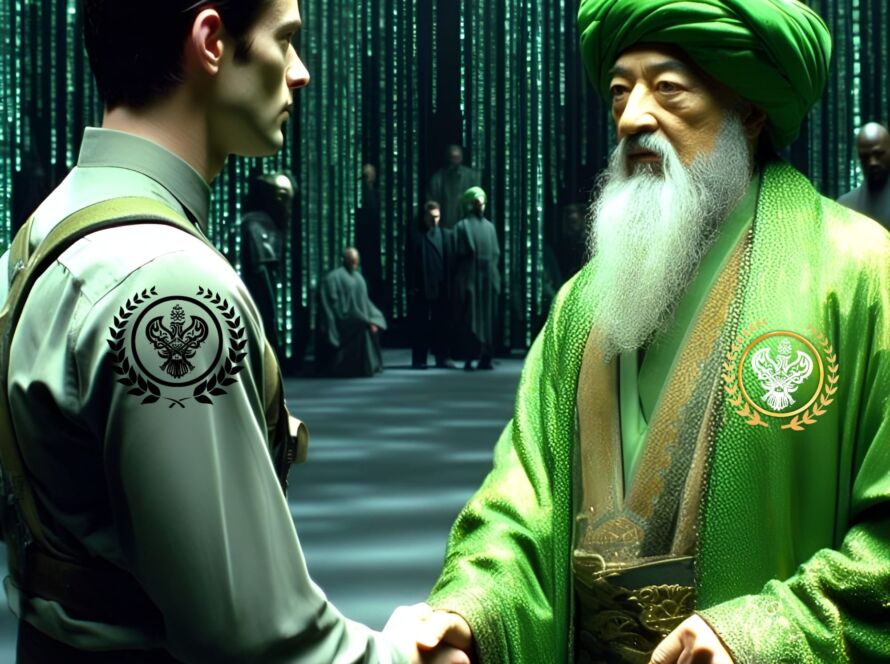 A sufi shaykh with his new student