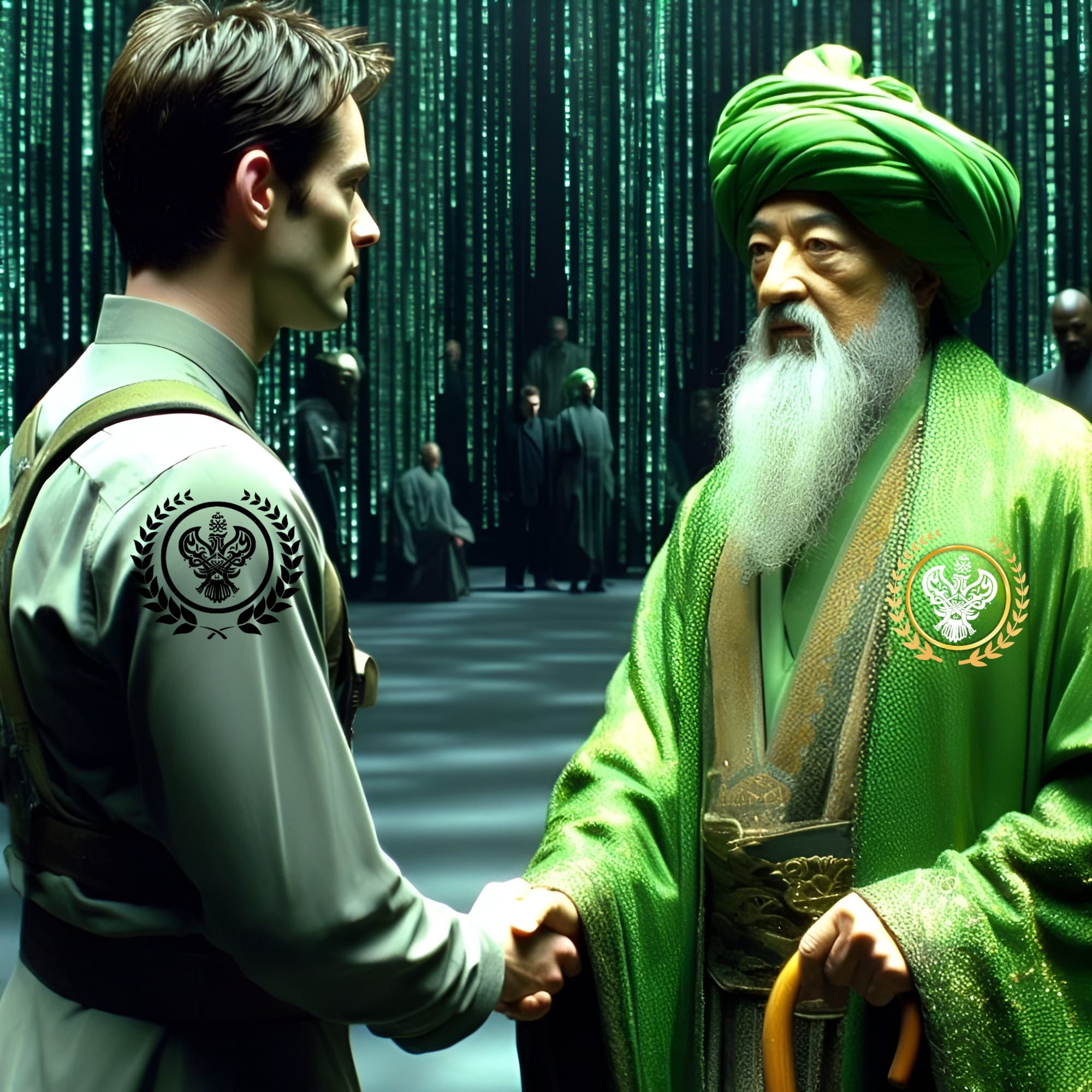A sufi shaykh with his new student