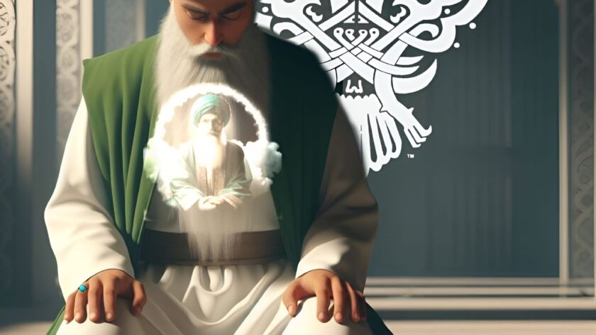 A sufi student meditating and being with whom he loves