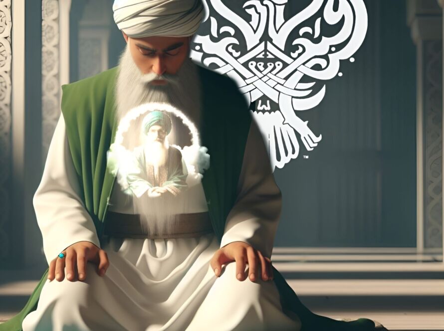 A sufi student meditating and being with whom he loves