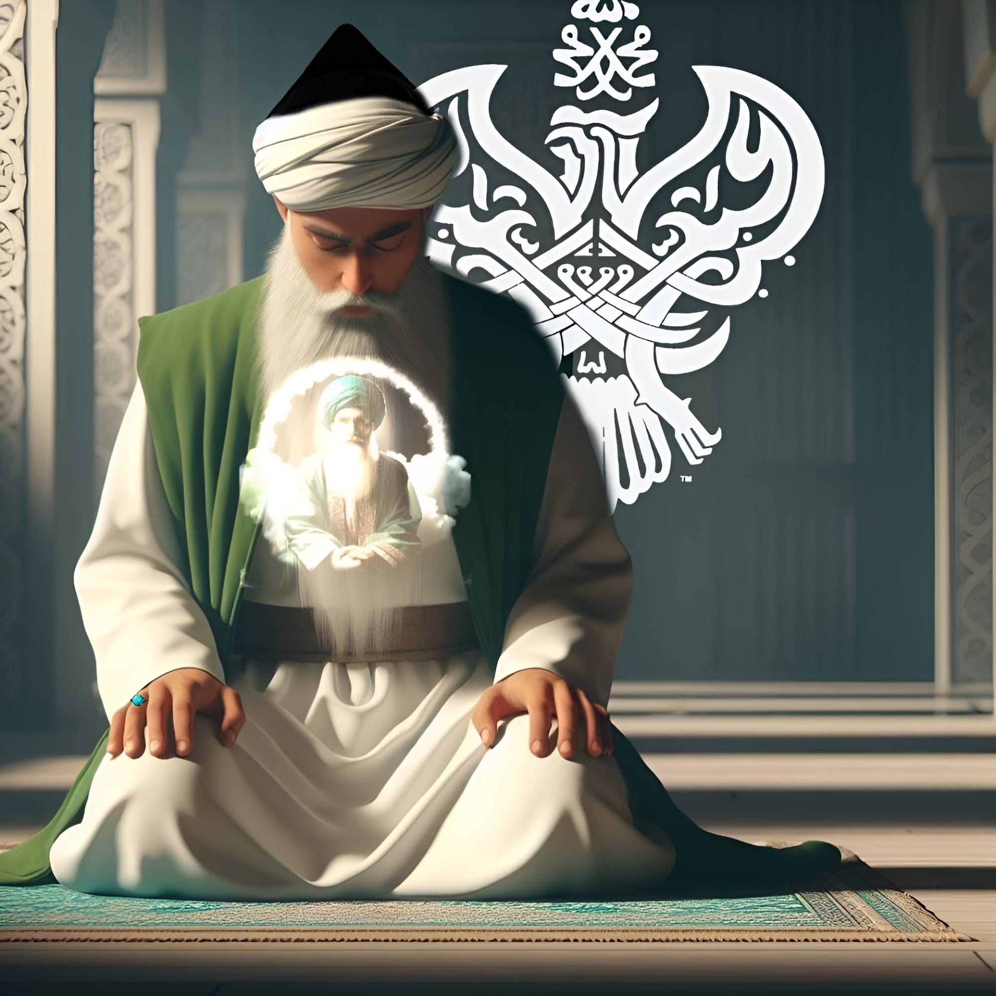 A sufi student meditating and being with whom he loves