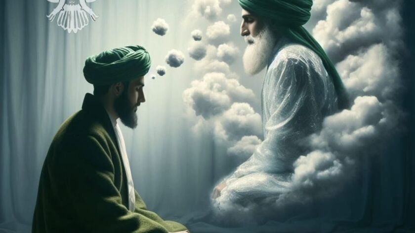 A sufi connecting with his Shaykh during Meditation and Shutting the Mind
