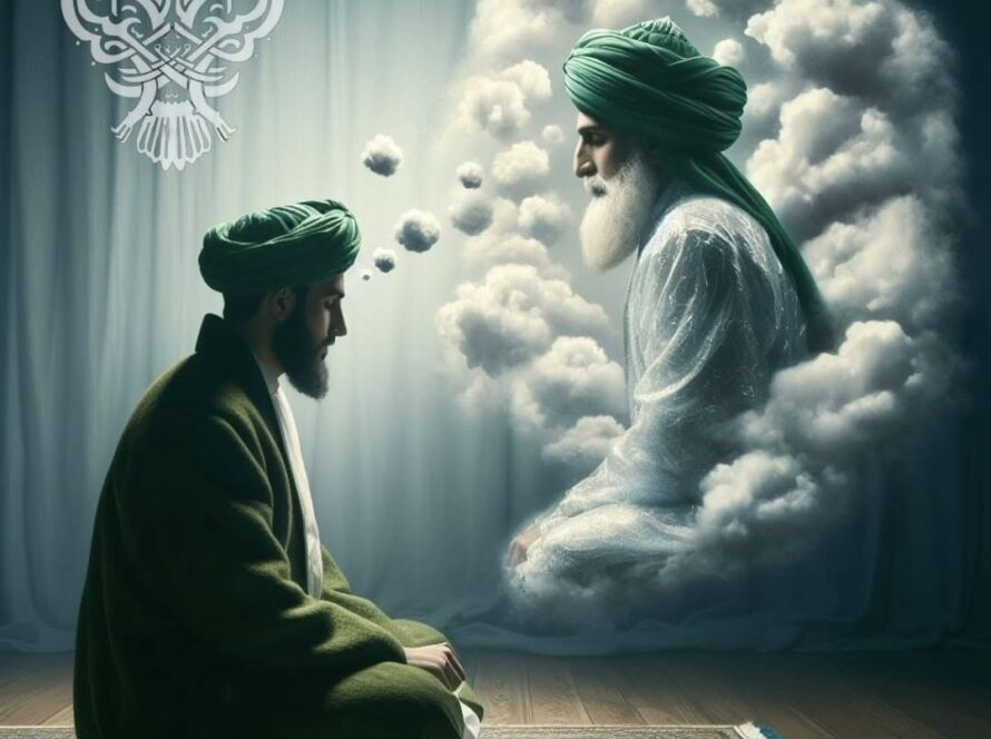 A sufi connecting with his Shaykh during Meditation and Shutting the Mind