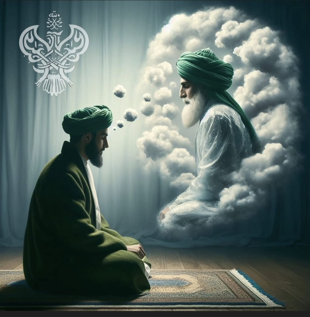 A sufi connecting with his Shaykh during Meditation and Shutting the Mind